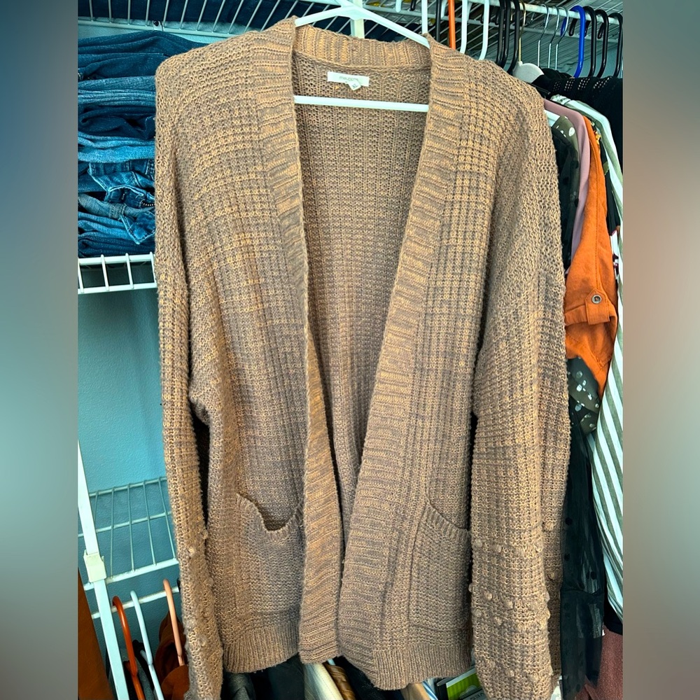 Maurices Cardigan 
Soft, warm 
Brown-ish
Size large
Like-new condition